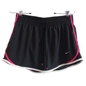 Nike Dri Fit Black‎ with Pink & White Running Skirt Zip Pocket Sz M